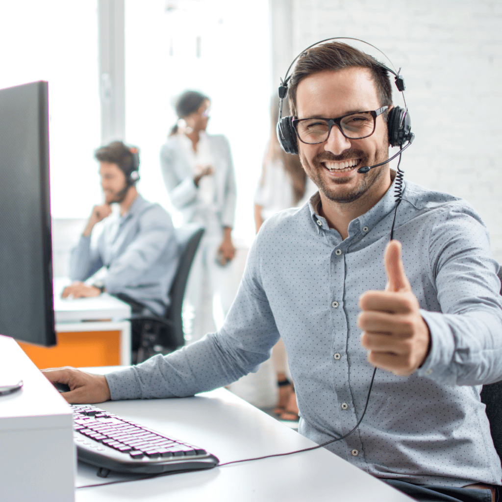 customer service representative on the phone